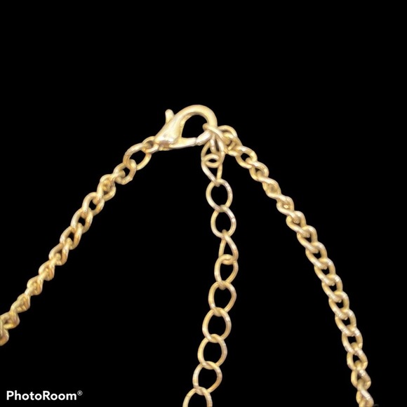 Gold and Ivory Enamel Flying Peace Dove Bird with Rhinestones Necklace - Picture 5 of 6